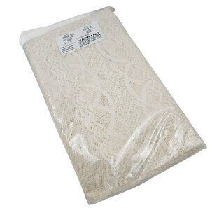 Harvest Lace Tablecloth 60x102 Beige Polyester USA Floral Design Vintage NIP
